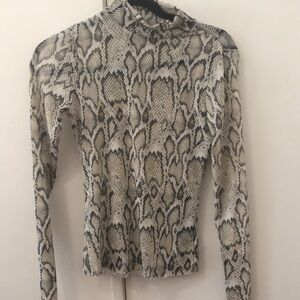 Never worn mesh snake print long sleeve top